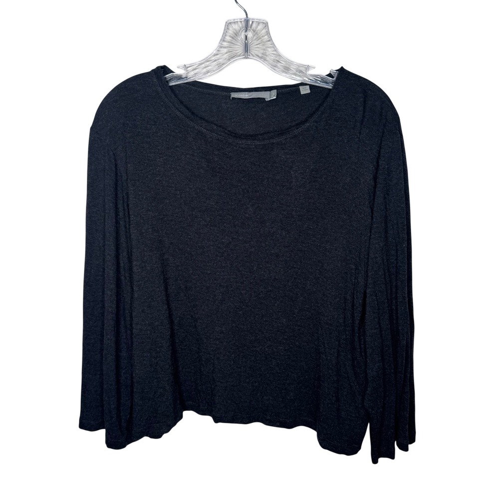 Vince Black Long Sleeve Relaxed Fit Viscose Top Size S‎ Casual